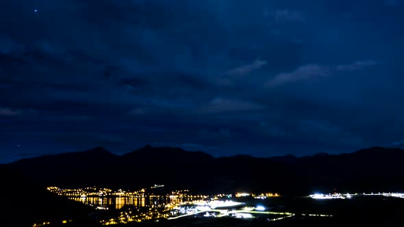 Queenstown cloudscapes at night