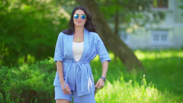 Girl in Blue Suit