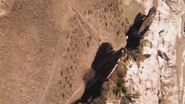 Vertical Video Cappadocia Landscape Aerial View