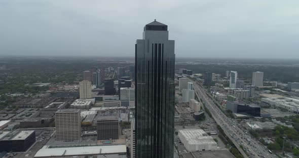 This video is about an aerial view of the Williams Tower and Galleria Mall area in Houston, Texas. T