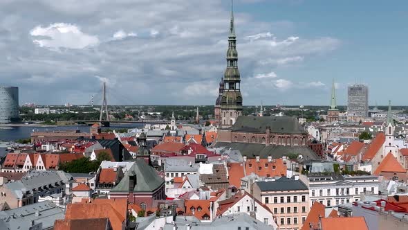 Old Town of Riga on a Summer Day with Domes Cathedral in the Middle of the Old Town