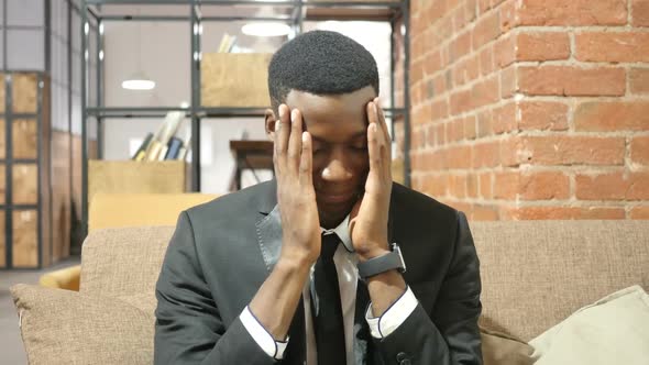 Black Businessman Reacting To Failure , Stress Concept