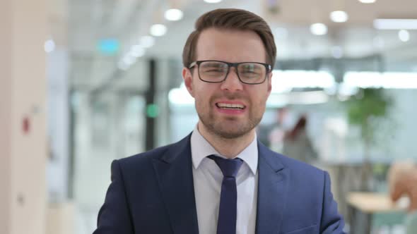 Portrait of Young Businessman with Toothache, Cavity 