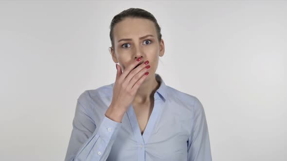 Young Businesswoman in Shock Astonished