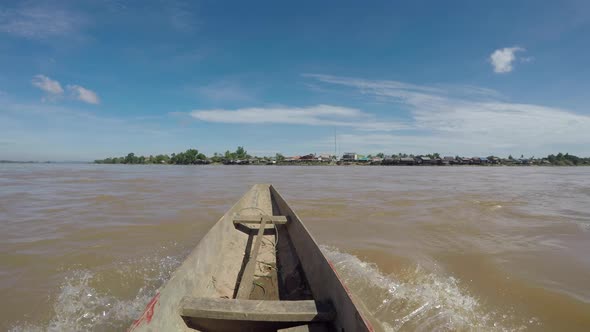 Boat ride on the Mekong River in the 4,000 islands near Don Det in Laos