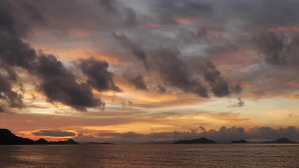 Labuan Bajo beach sunset time lapse
