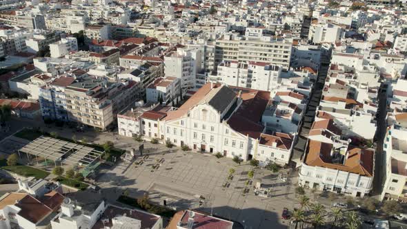 Public square and old Jesuit college (Convento do Colégio dos Jesuitas), Portimão, Portugal