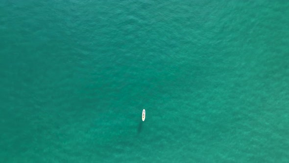 Sup surfing aerial view 4 K Turkey Alanya