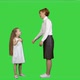Beautiful Mother and Daughter Giving High Five and Smiling Each Other on a Green Screen, Chroma Key - VideoHive Item for Sale