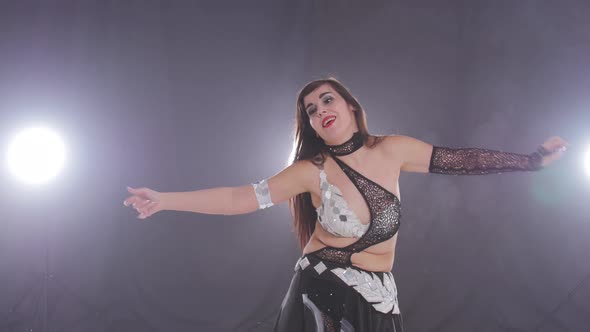 Young Beautiful Woman Dancing Belly Dance