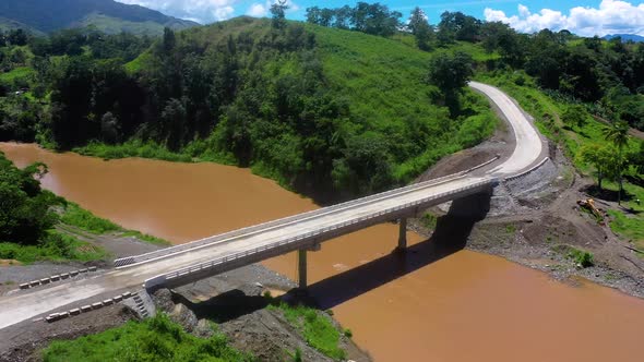 Aerial shot of a bridge