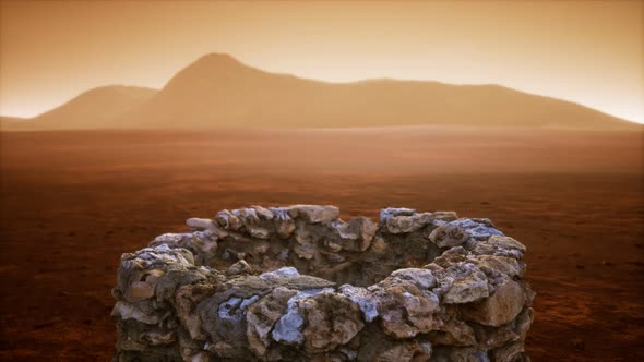 Old Stone Water Well in the Desert