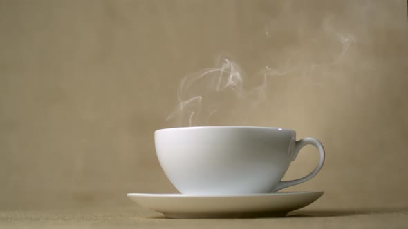 Steam coming out of cup of hot drink, Slow Motion