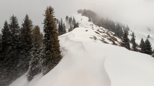 Aerial Landscape of Beautiful Winter Mountains