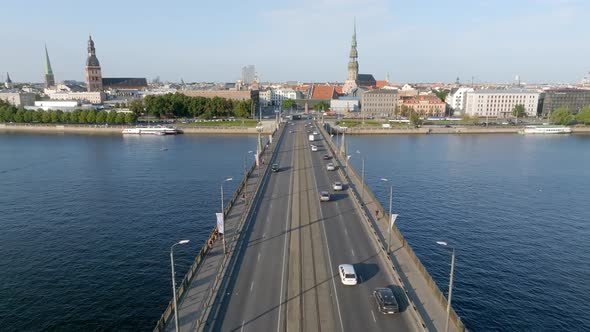 Beautiful Aerial View of Riga City the Capital of Latvia