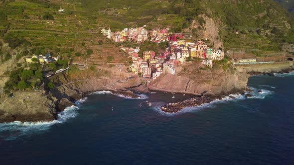 Manarola Village, Cinque Terre Coast of Italy. Manarola Is a Small Town in the Province of La Spezia