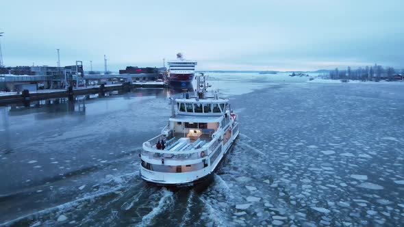 Ferry Boat on the Arctic Sea