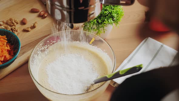 Baker Cooks Homemade Cupcake Dough.