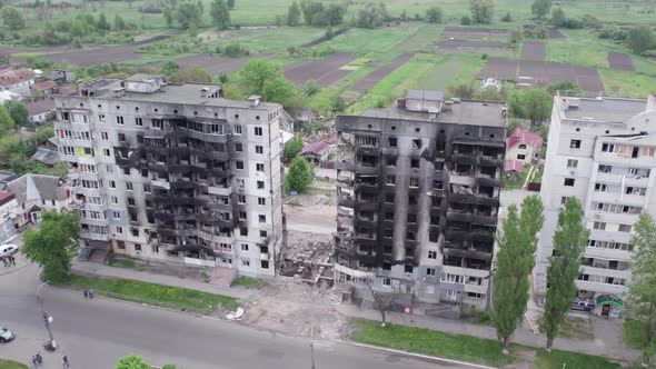 War in Ukraine  Destroyed Building in Borodyanka Bucha District