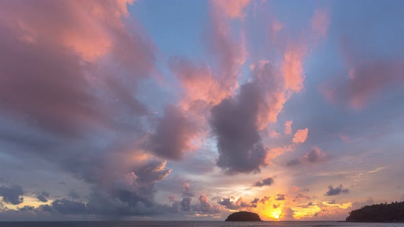 Exotic Sky In Twilight Over Pu Island Kata Beach Phuket