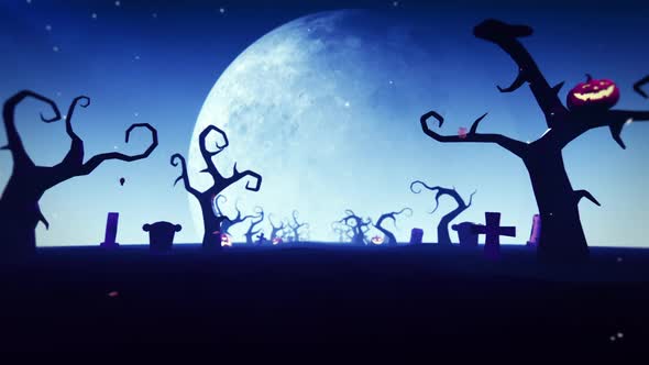 Halloween Silhouette Background Loop 4K