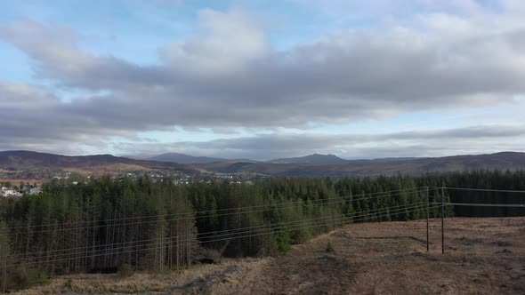 Flying Next To Forest Close To the Town Glenties in County Donegal - Ireland