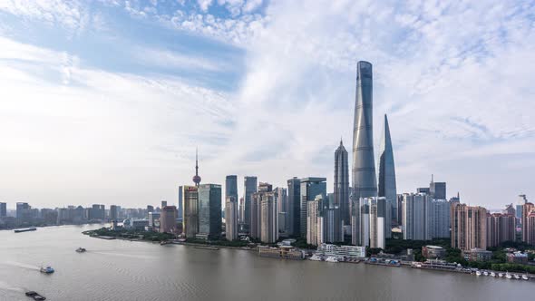 Timelapse of city skyline in Shanghai china