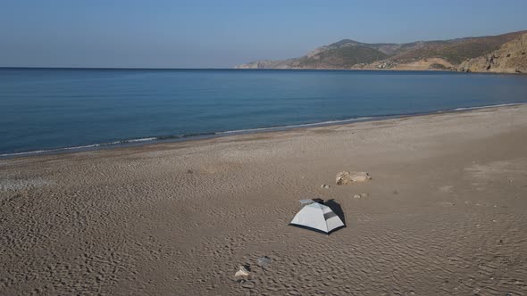 Camping Tent Sea Quiet Alone