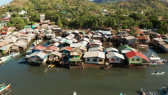 Fishermen Houses on the Water Philippines Palawan