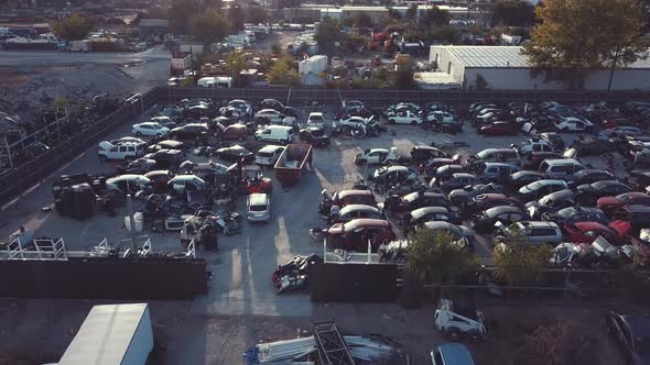 An evening pan over a local junkyard