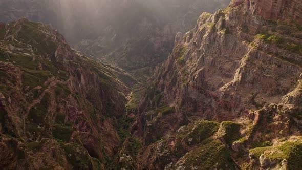 Mountain Peaks on Sunset in Madeira