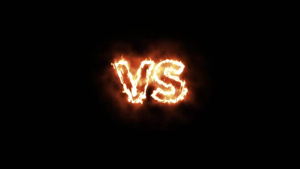 VS Versus Text Fire Effect Animation