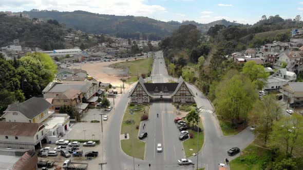 Aerial view of the city of Campos do Jordao. Important tourist site