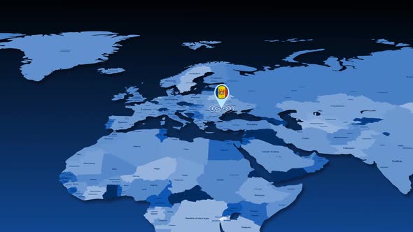 Moldova Location Tracking Animation On Earth Map