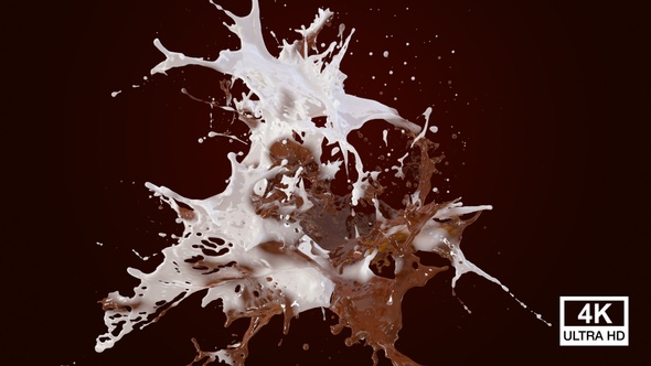 Abstract Hot Chocolate With Milk Splash 4K
