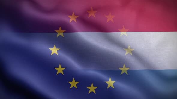 EU Luxembourg Flag Loop Background 4K