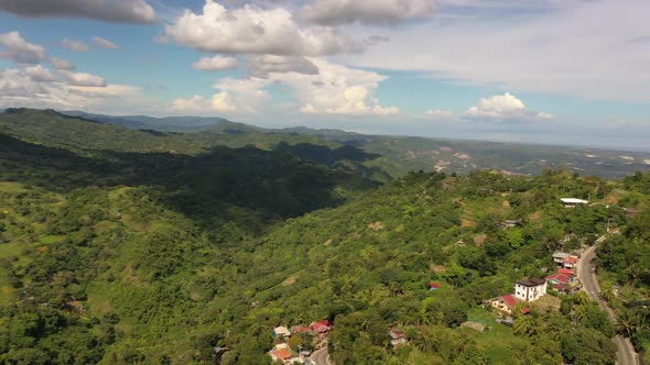 Panoramic Green Mountains in Philippines