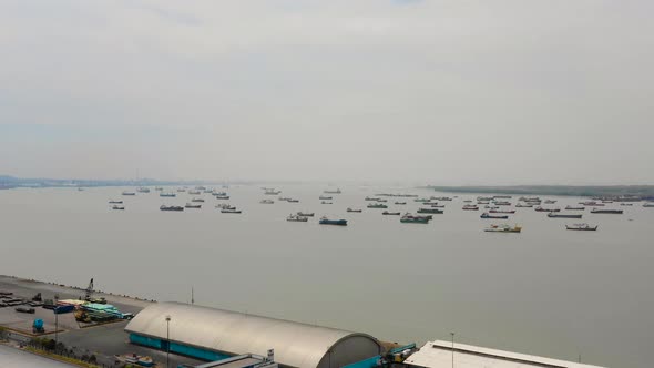 Cargo and Passenger Seaport in Surabaya, Java, Indonesia