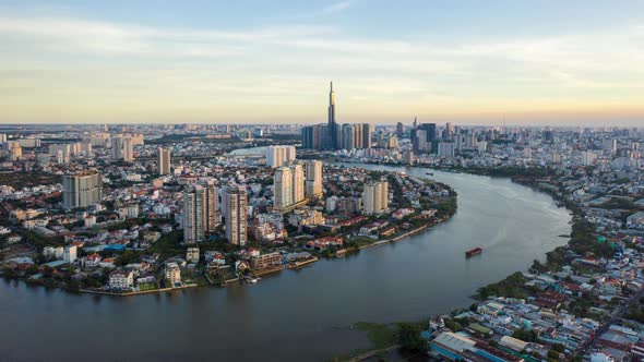 Ho Chi Minh Drone Hyper Lapse - District 2 and Binh Thanh District