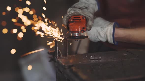 Man Works Circular Saw