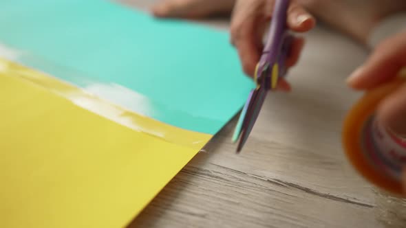 Mother and Son Make Ukrainian Flag