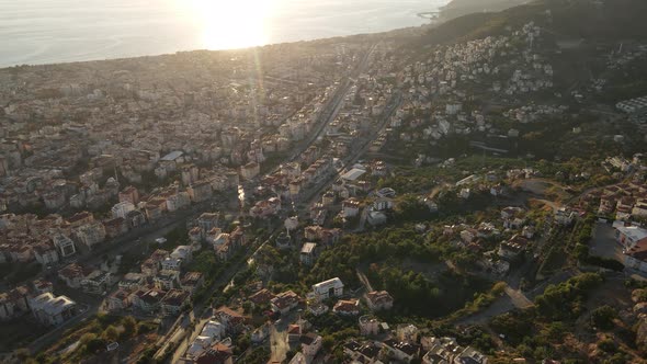 Alanya, Turkey - a Resort Town on the Seashore. Aerial View