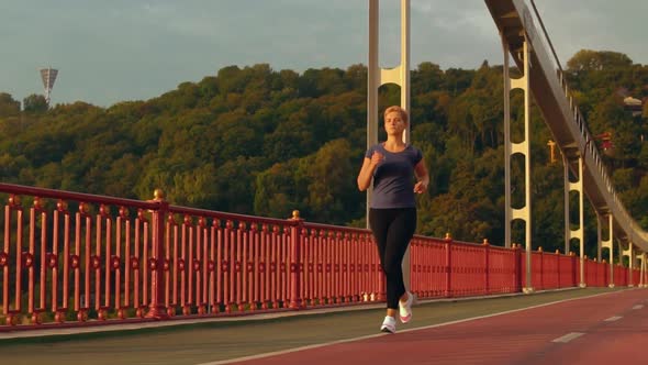 Jogger Trains Outdoors