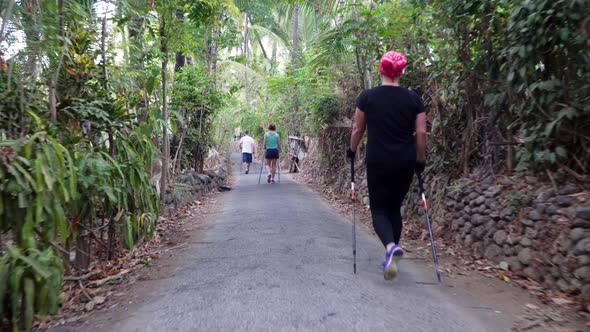 People Do Nordic Walking