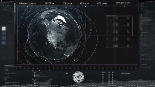 Sci-fi Computer Program Location Scan Process By Satellite Network System alt