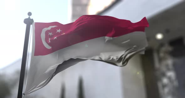 Singaporean national flag. Singapore country waving flag