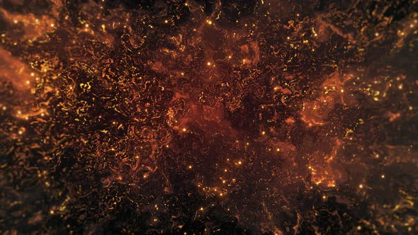 Dark Gold Glowing Chaotic Abstract Background