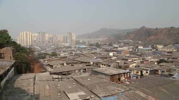 Aerial view of urban landscape in Mumbai.