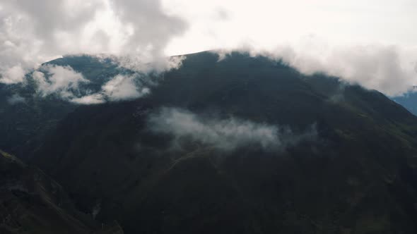 Panoramic view of Andes mountains in Peru 4K