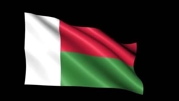 Madagascar Flag Blowing In The Wind